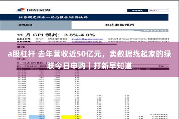 a股杠杆 去年营收近50亿元，卖数据线起家的绿联今日申购｜打新早知道