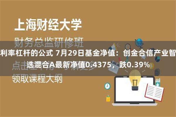 利率杠杆的公式 7月29日基金净值：创金合信产业智选混合A最新净值0.4375，跌0.39%