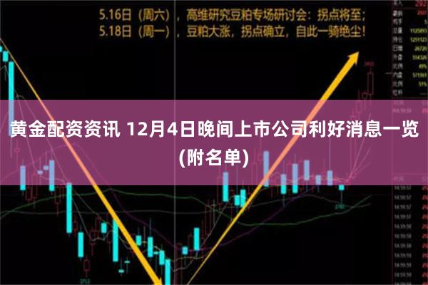 黄金配资资讯 12月4日晚间上市公司利好消息一览(附名单)