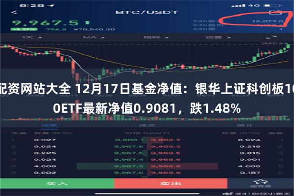 配资网站大全 12月17日基金净值：银华上证科创板100ETF最新净值0.9081，跌1.48%