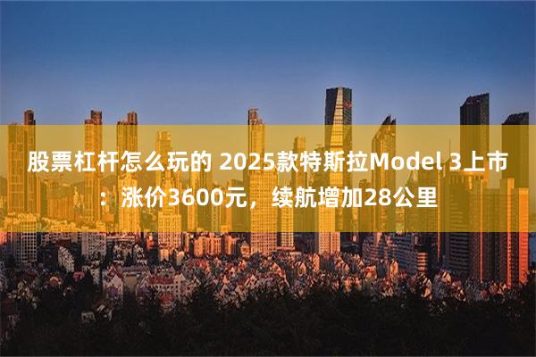 股票杠杆怎么玩的 2025款特斯拉Model 3上市：涨价3600元，续航增加28公里